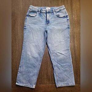 Edge Light Blue Cropped Jeans With Sparkles